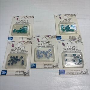 Swarovski Blue Zircon Denim Blue Crystal Bicone Bead Lot